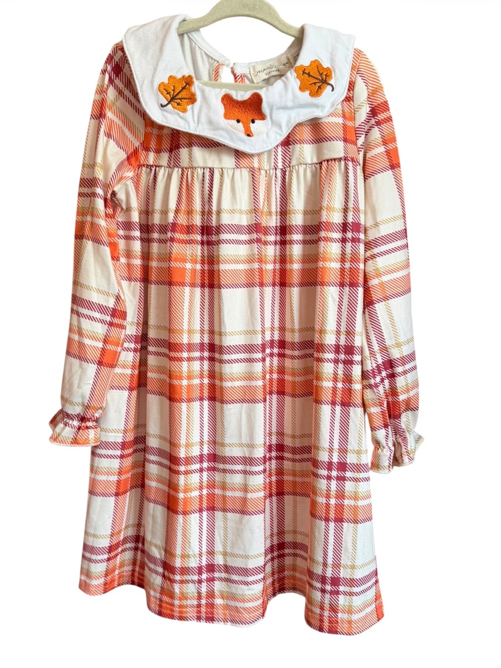 Marie Nicole Cabin Critter Embroidered Plaid Dress Size Large (4)